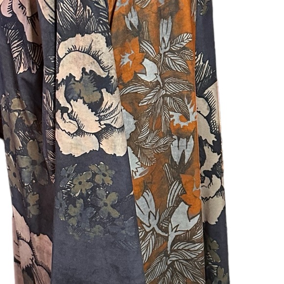 865. Simply Aster by Firmiana 3/4 sleeve Brown & slate Tunic dress 1X - Picture 3 of 8